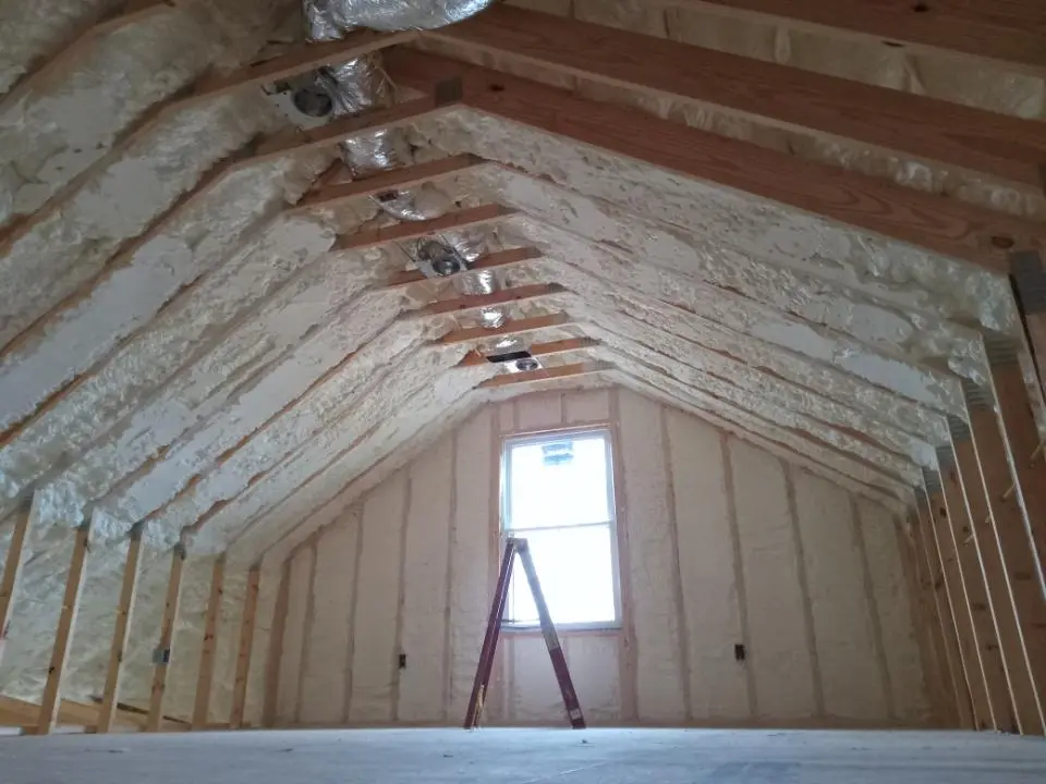 Spray foam roofing application for Crawl Space Insulation project in Clinton
